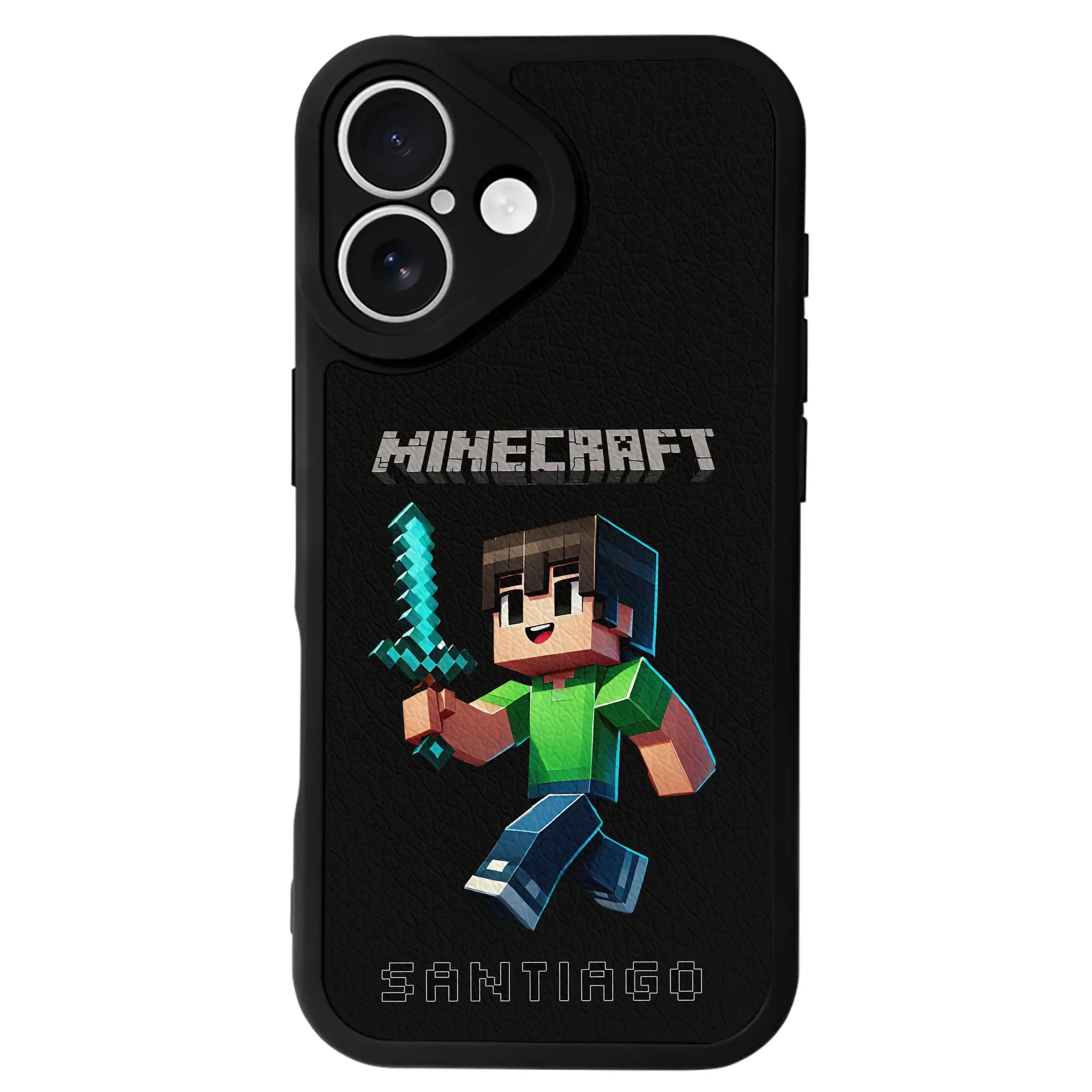 マイクラ グッズ  マイクラ - IPhone 16シリーズ対応 ・ シリコンスマホケース ・ レザー調 ・ 高精度フィット ・ 耐衝撃 ・ ワイヤレス充電対応 ・ 精密カット